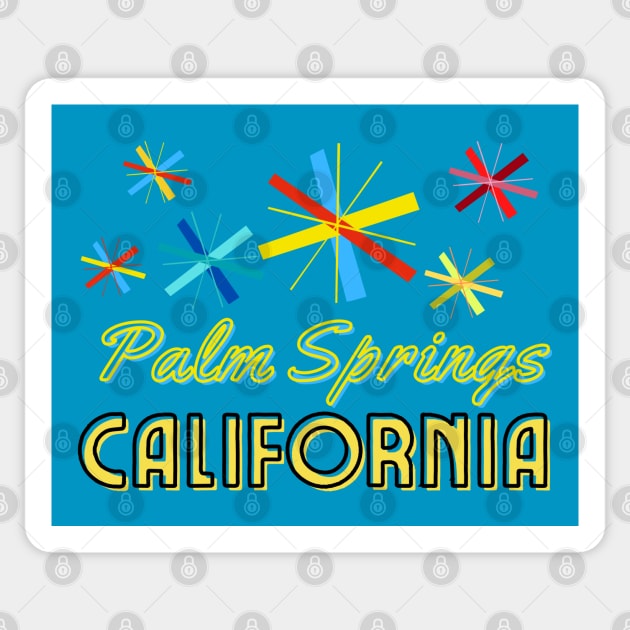 Exciting Palm Springs California USA Sticker by TJWDraws